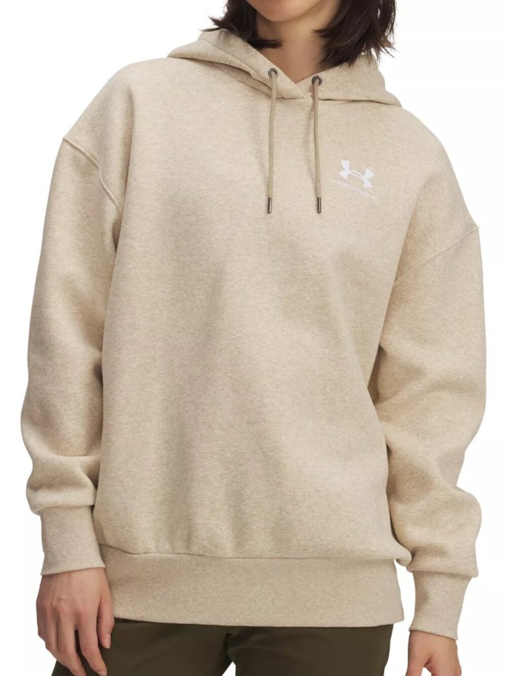 Under Armour Women's Icon Fleece Oversized Hoodie - Color: City Khaki Light